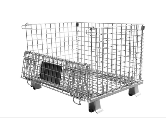 800kg πτυσσόμενο εμπορευματοκιβώτιο πλέγματος, γαλβανισμένο πλέγμα καλωδίων σιδήρου για την αποθήκη εμπορευμάτων/εργαστήριο