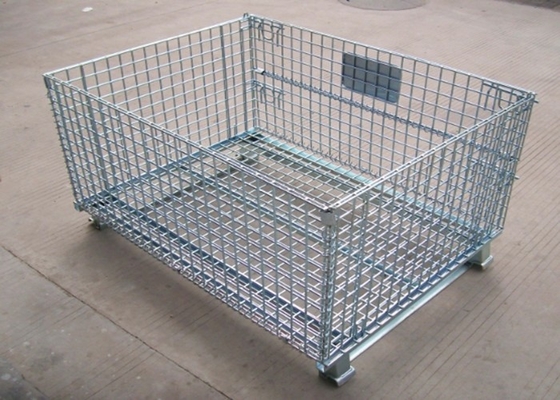 Stackable βιομηχανικά εμπορευματοκιβώτια ντυμένο σκόνη ISO9001 πλέγματος καλωδίων εγκεκριμένα